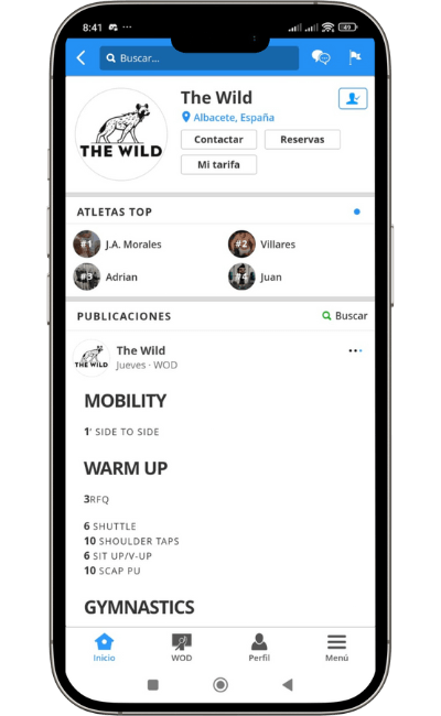 perfil de The Wild en la App AimHarder